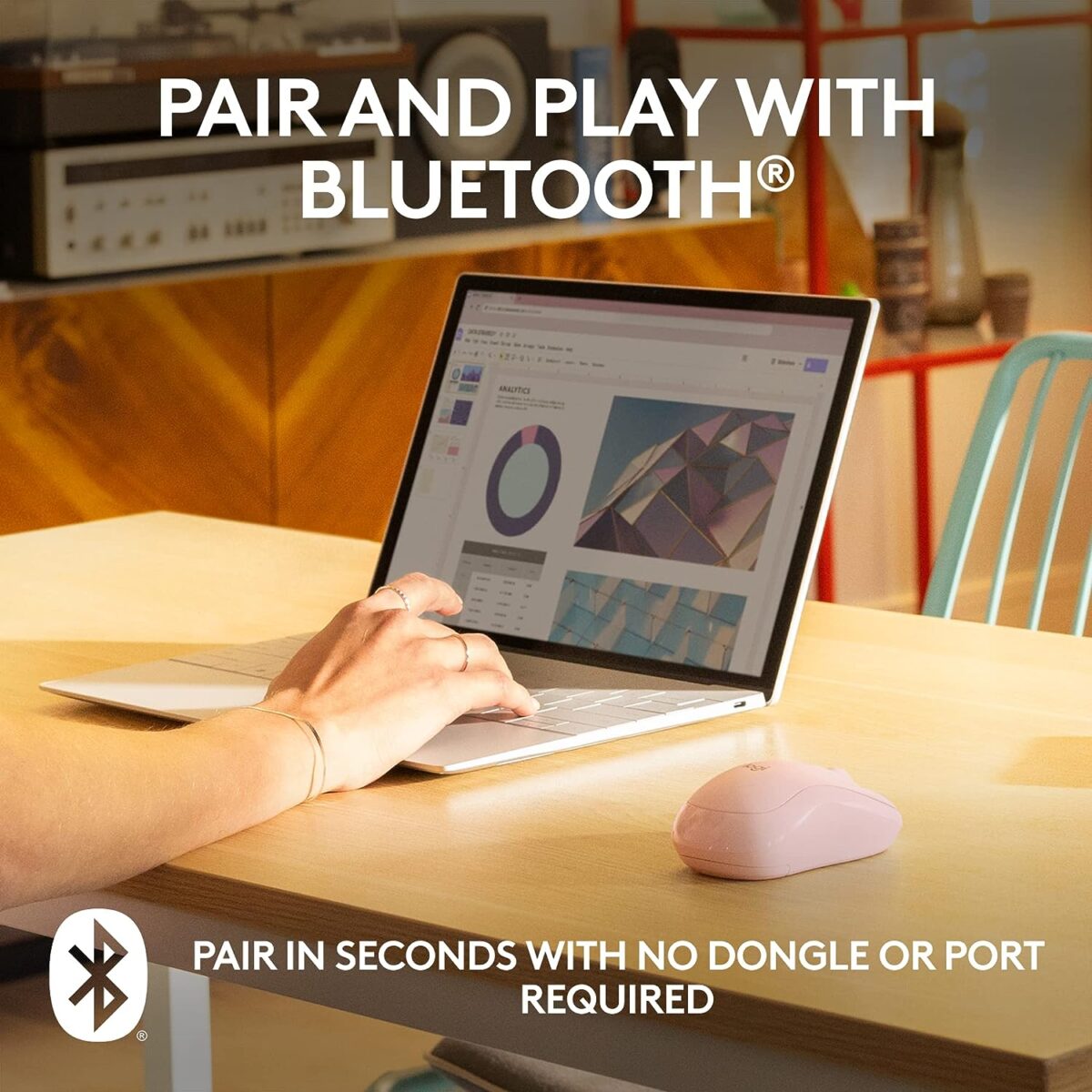 Logitech M240 Silent Bluetooth Mouse, Rose - Image 4