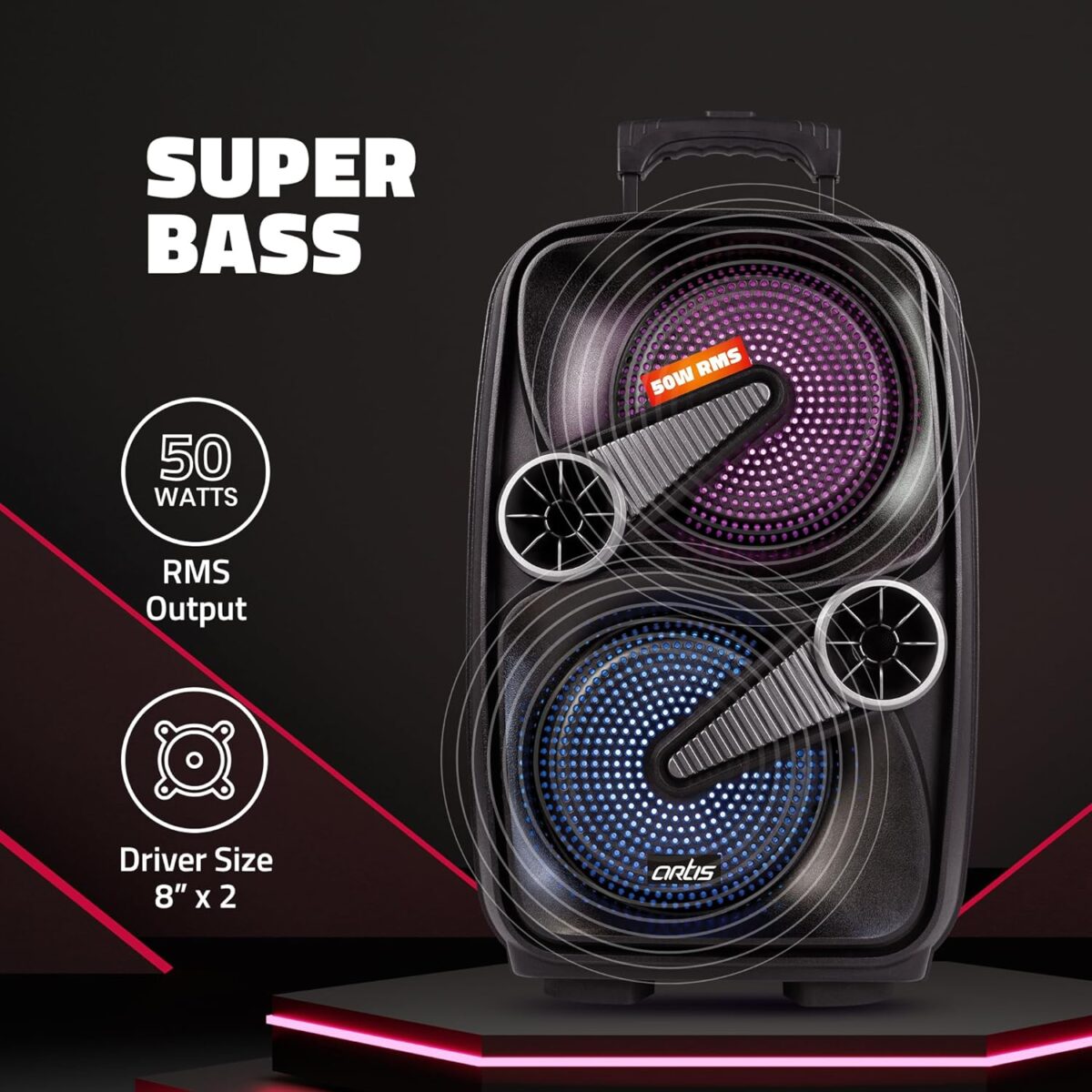 Artis BT909 50W Wireless Bluetooth Party Speaker - Image 3