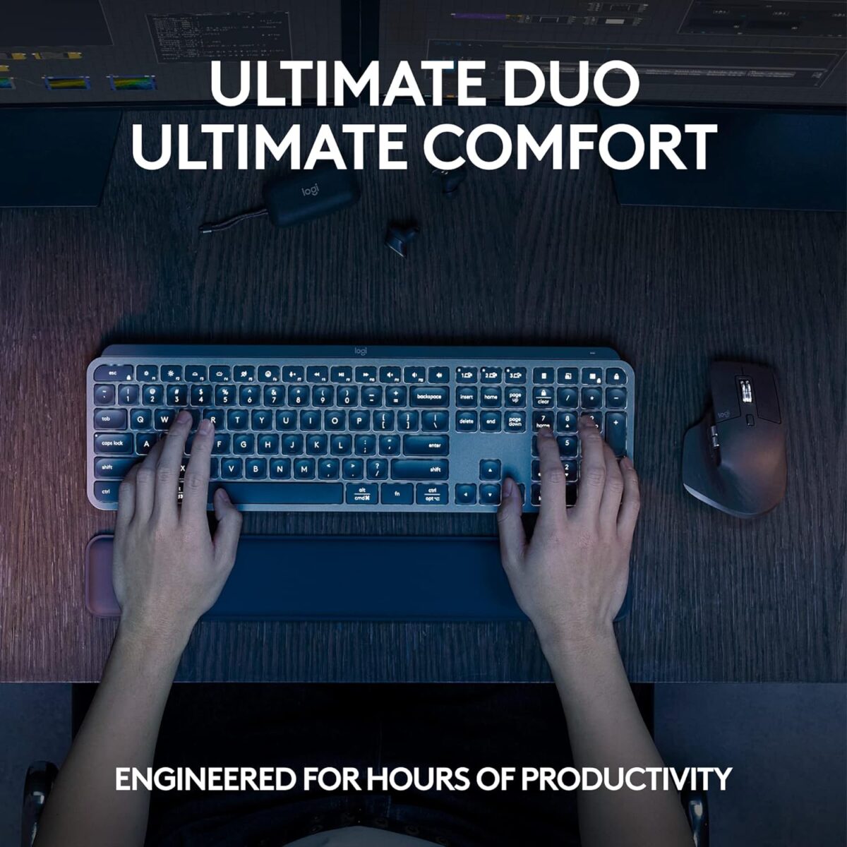 Logitech MX Keys S Combo - Performance Wireless Keyboard and Mouse with Palm Rest - Image 3