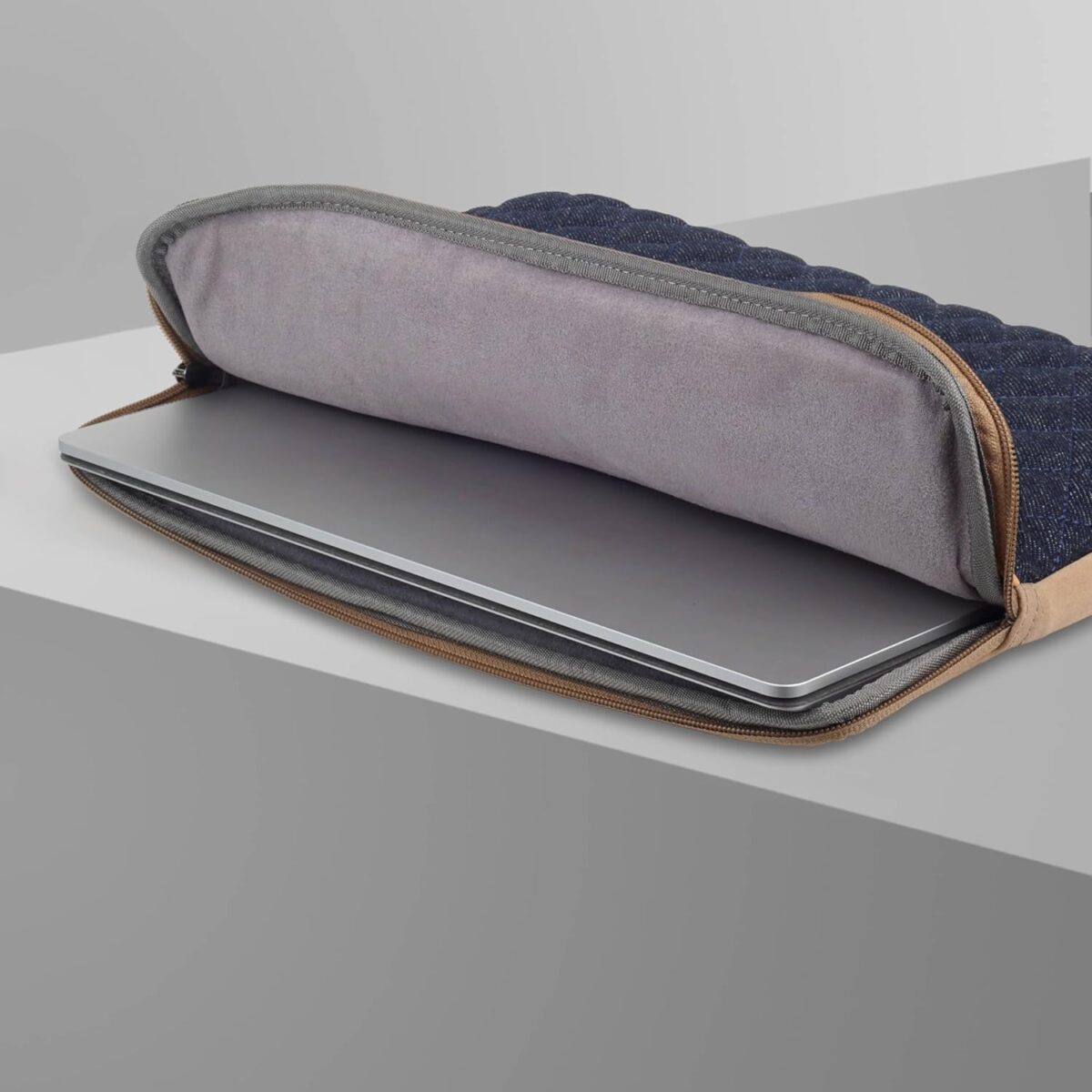 Neopack Stanley Sleeve/Slip Case with Pouch for MacBook -(Denim with Tan) - Image 2