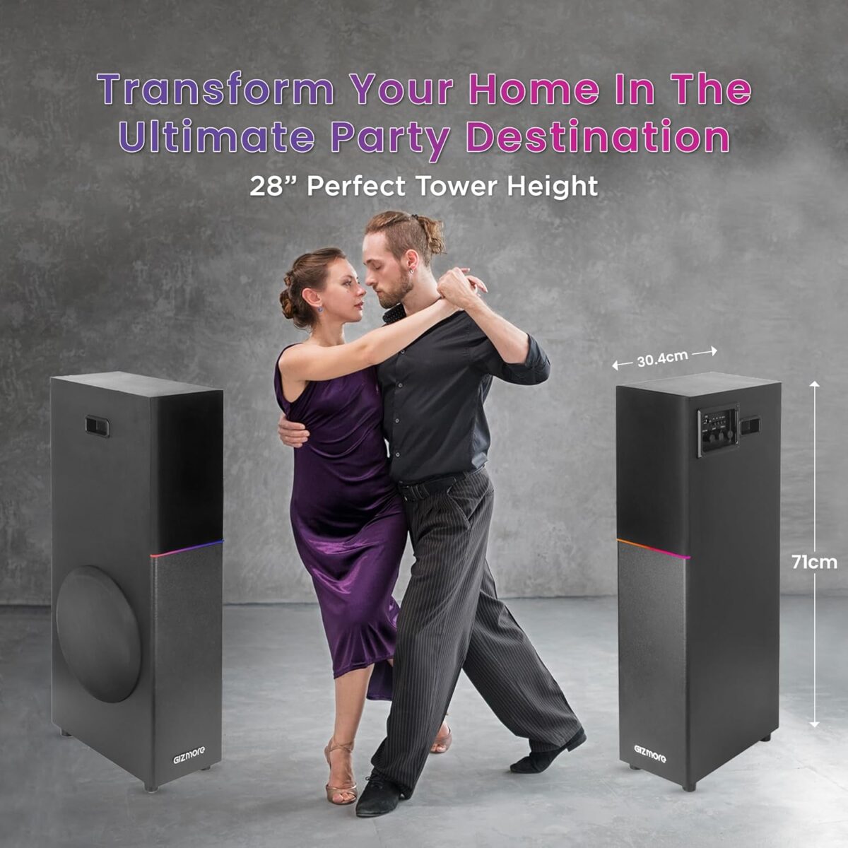 GIZMORE DT11500 120W Dual Tower Wooden Speaker - Image 3