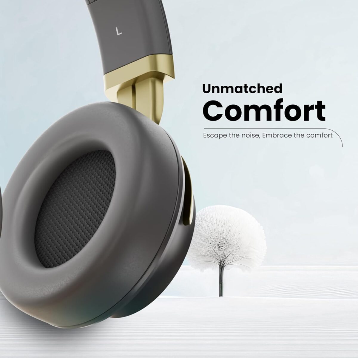 HAMMER Bash 2.0 Over The Ear Wireless Bluetooth Headphones with Mic-(Grey) - Image 2