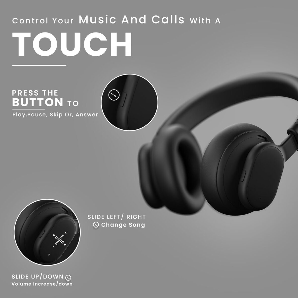 HAMMER Bash Max Over The Ear Wireless Bluetooth Headphone (Black) - Image 2