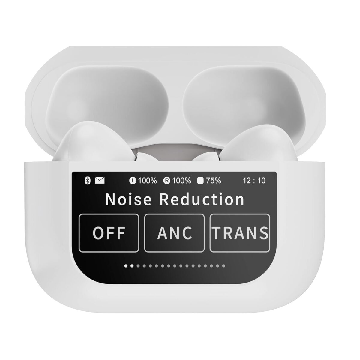 HAMMER Screen TWS, ANC (32dB), Smart Touch Display True Wireless Buds, Type-C (White) - Image 1