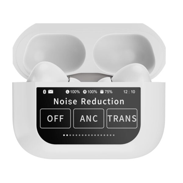 HAMMER Screen TWS, ANC (32dB), Smart Touch Display True Wireless Buds, Type-C (White)
