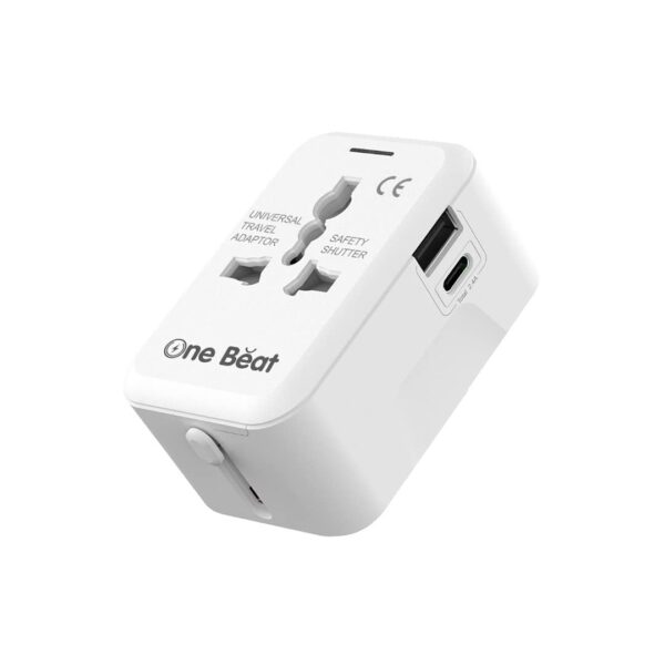 One Beat Worldwide Universal Travel Adapter with Type C, USB A Ports (OB-201000-C)