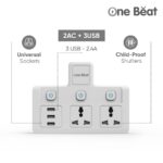 One Beat Cordless Extension Board with 3 USB Socket (OB-2023-U) - Image 4