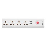One Beat Extension Board with 4 Socket, 2USB Ports and 4 Meter Power Cord (OB-20424-U) - Image 2
