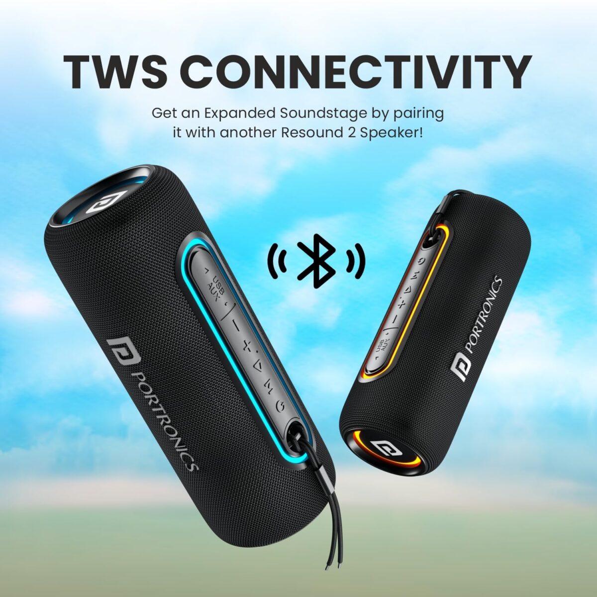 Portronics Resound 2 Bluetooth Speaker-black - Image 2