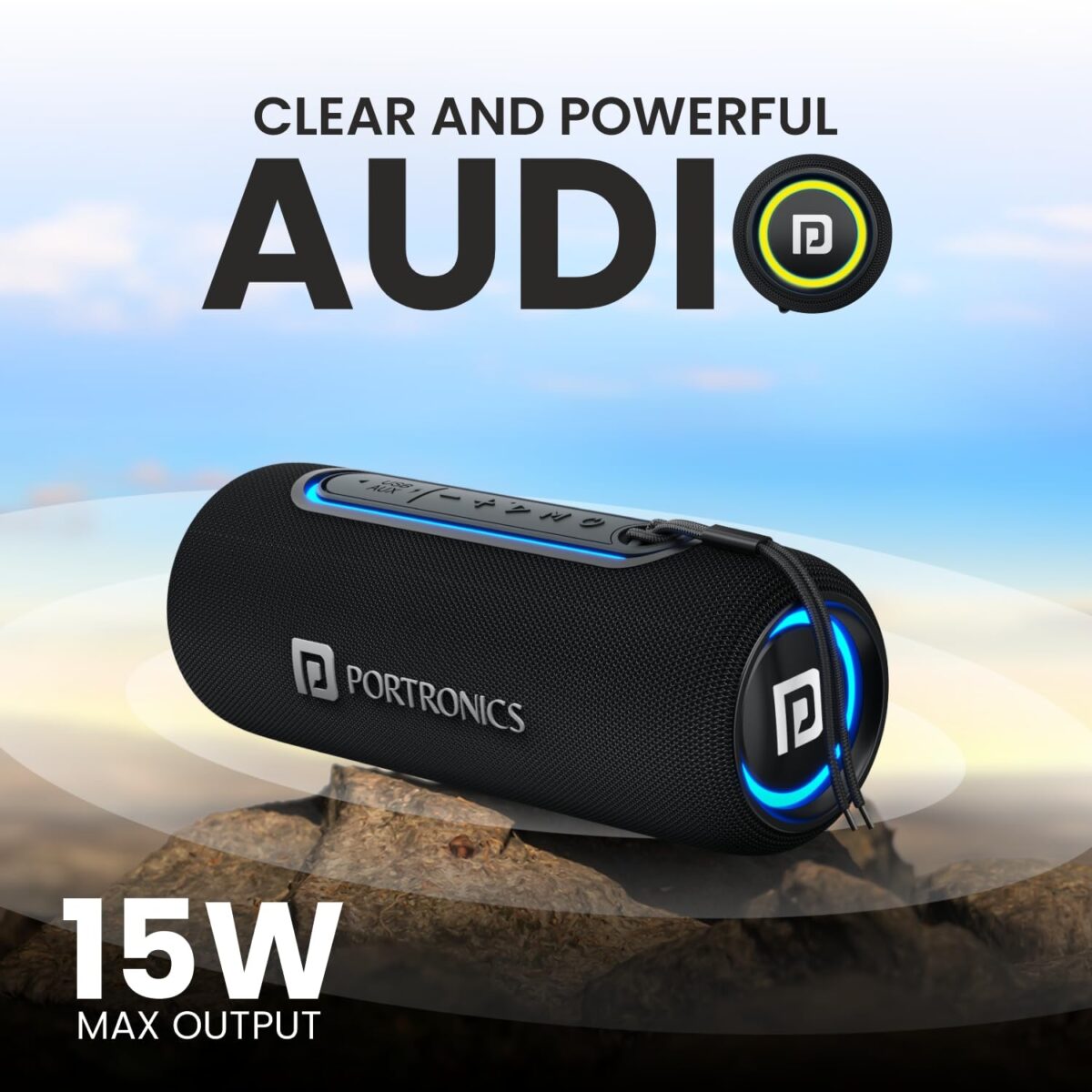 Portronics Resound 2 Bluetooth Speaker-black - Image 3