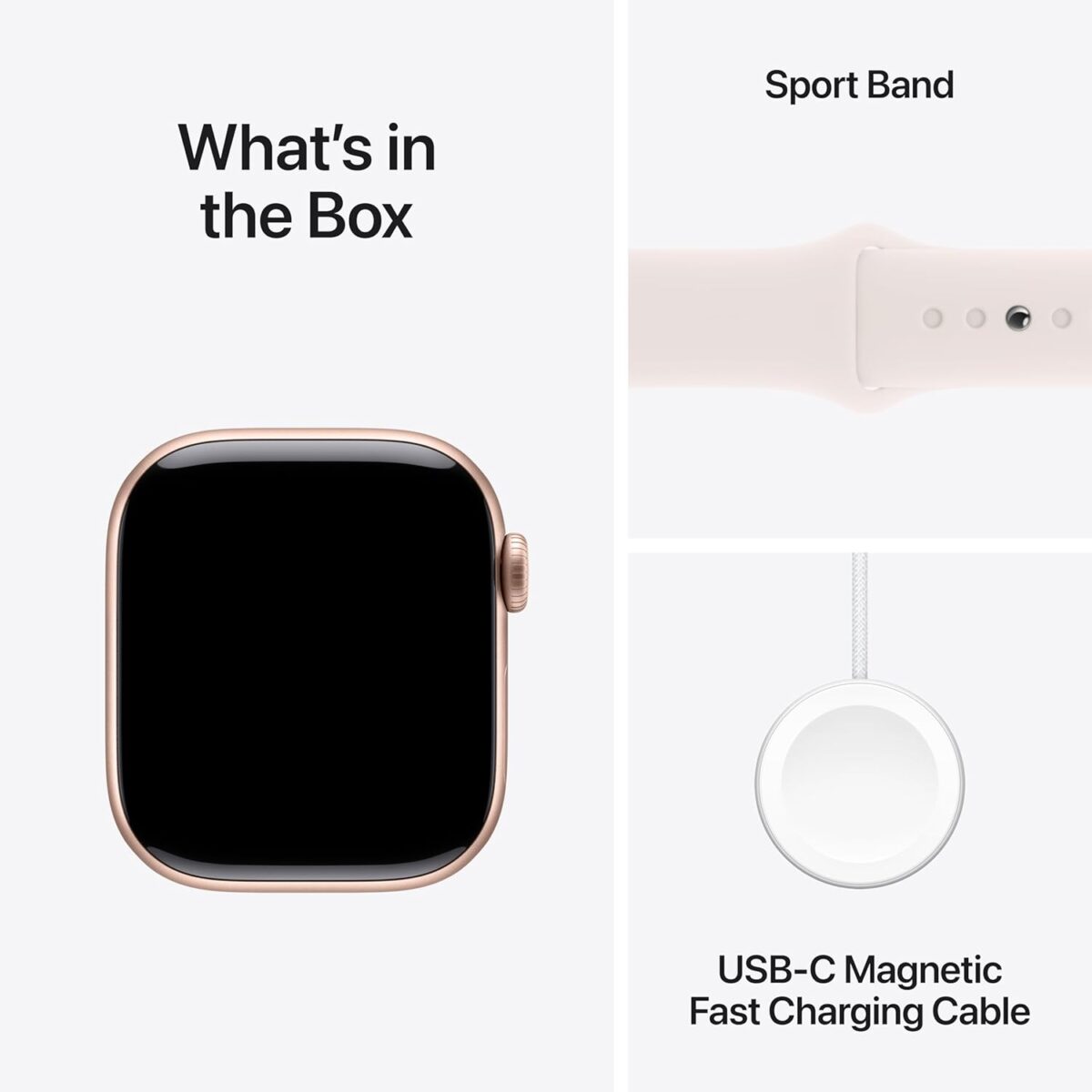 Apple Watch Series 10 [GPS 42 mm] Smartwatch with Rose Gold Aluminium Case with Light Blush Sport Band - Image 3
