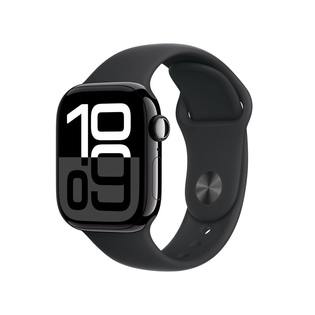 Apple Watch Series 10 [GPS 42 mm] with Jet Black Aluminium Case with Black Sport Band - Image 1