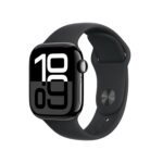 Apple Watch Series 10 [GPS 42 mm] with Jet Black Aluminium Case with Black Sport Band