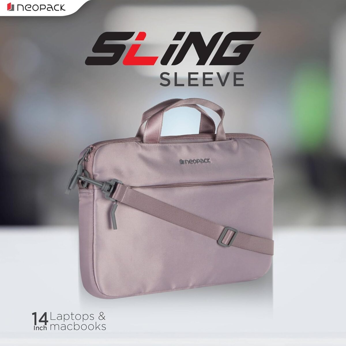 Neopack Sling Sleeve Slim Laptop Bag-PINK - Image 2