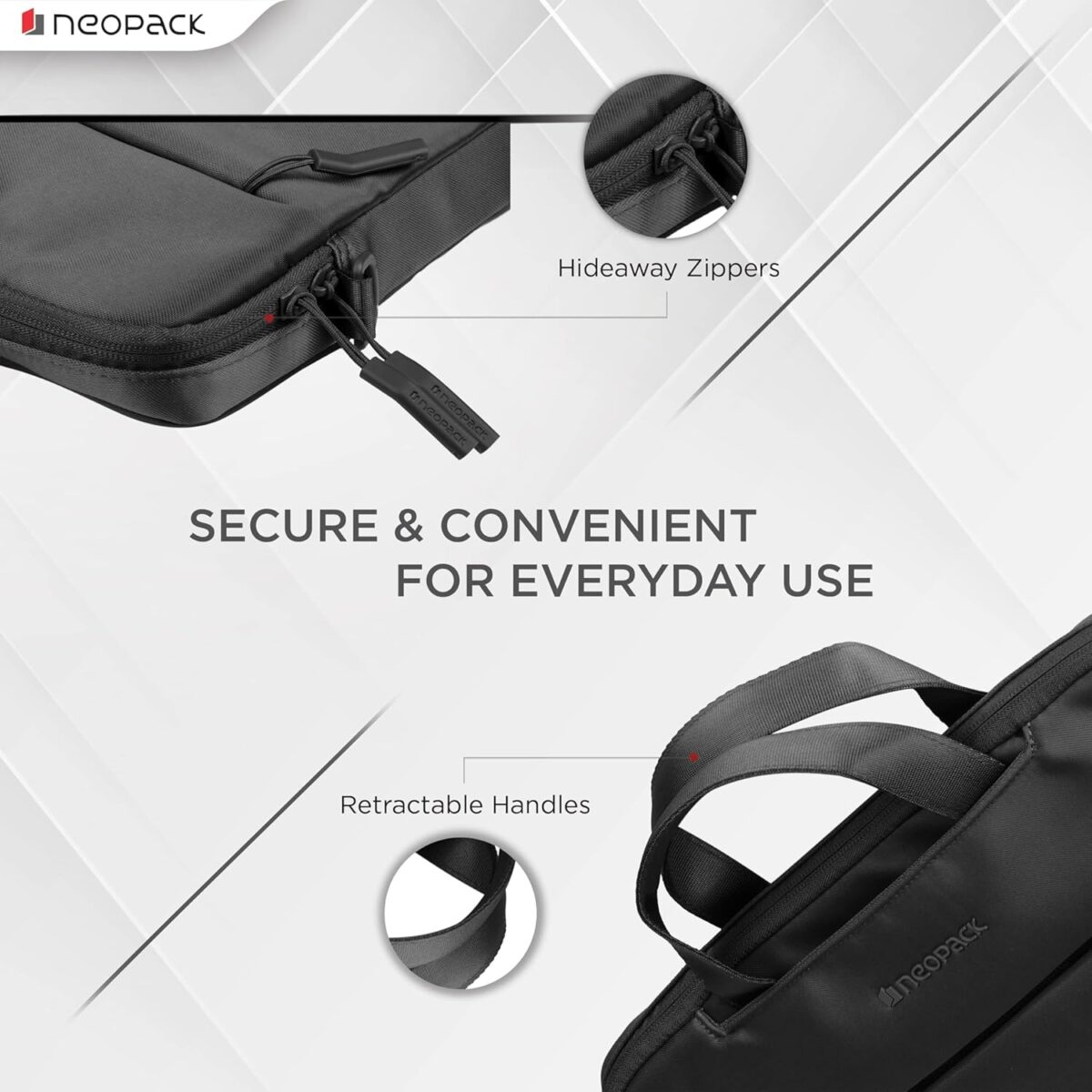 Neopack Sling Sleeve Slim Laptop Bag- (black) - Image 2