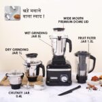 Wonderchef Sumo Black DLX Mixer Grinder 1000 Watts with 4 Stainless Steel Jars - Image 2