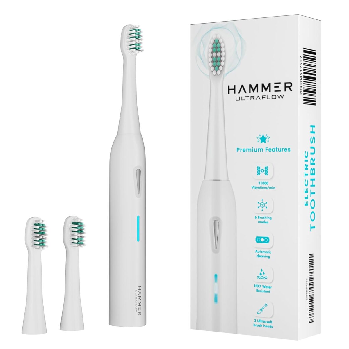 Hammer Ultra Flow Electric Toothbrush (White) - Image 1