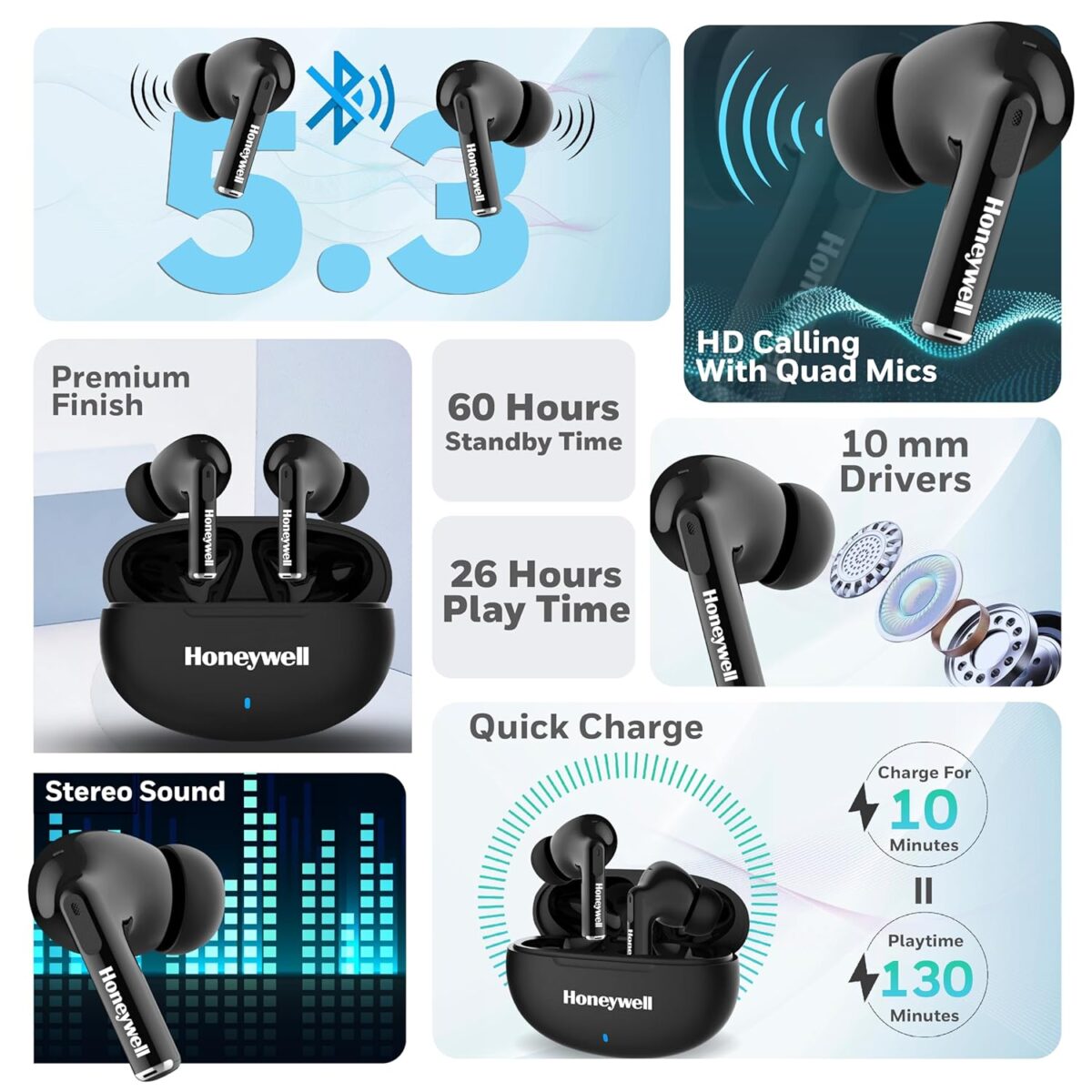 Honeywell Moxie V1200 Earbuds ( black) - Image 2