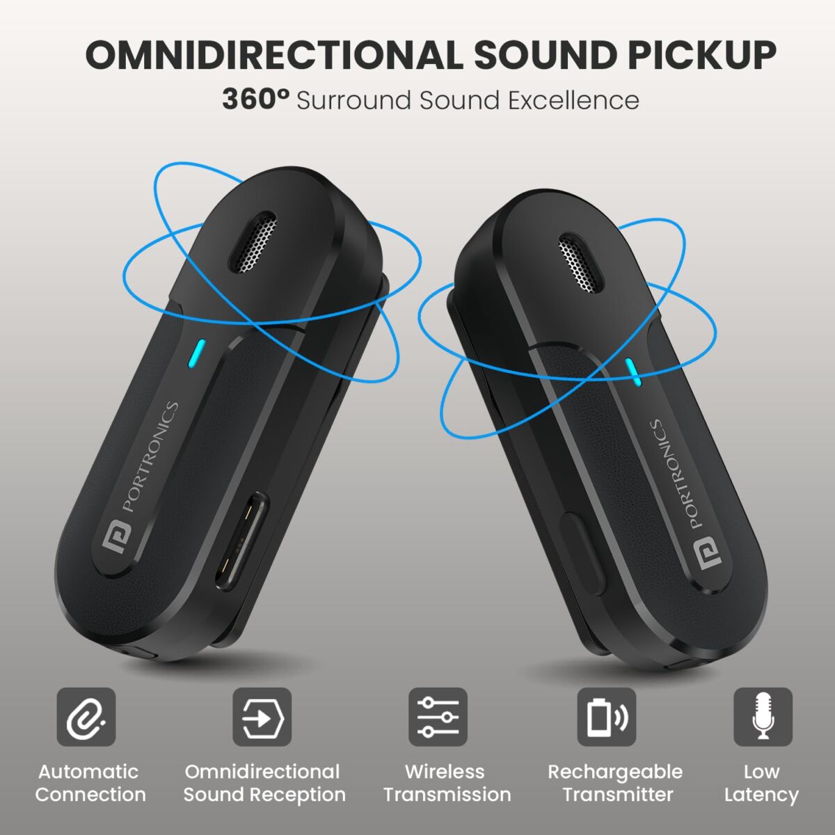 Portronics Vlogmate 2 Dual Wireless Microphone with Type C - Image 2