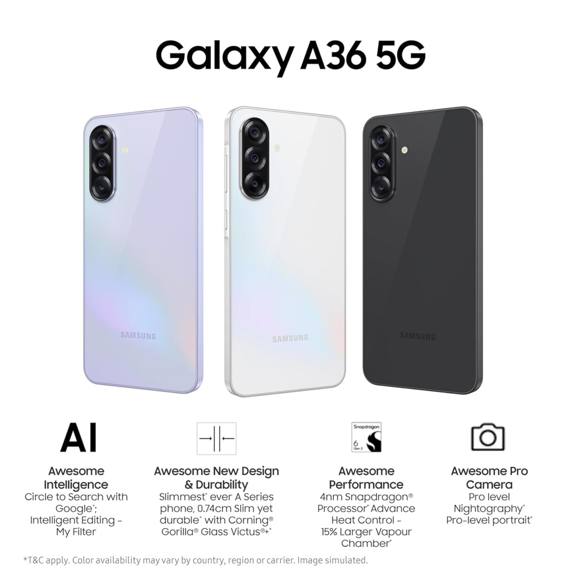 Samsung A36 5G ( 12GB/256GB)-black - Image 3