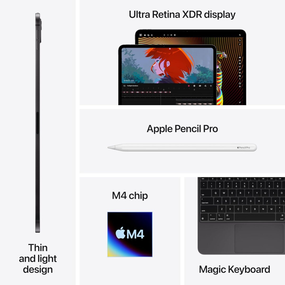 iPad Pro 13inch (M4) 1TB wifi+ 5G Cellular (nano texture glass ) -Silver - Image 3
