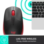 Logitech M190 Wireless Optical Mouse (Red-Black) - Image 3