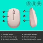 Logitech M171 Wireless Mouse- Rose - Image 3