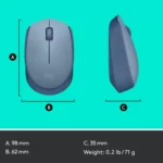 Logitech M171 Wireless Mouse- Blue Grey - Image 3