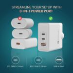 Portronics 100W Adapto 100 GaN Fast Charging Triple Port Adaptor with Type C Cable - Image 2