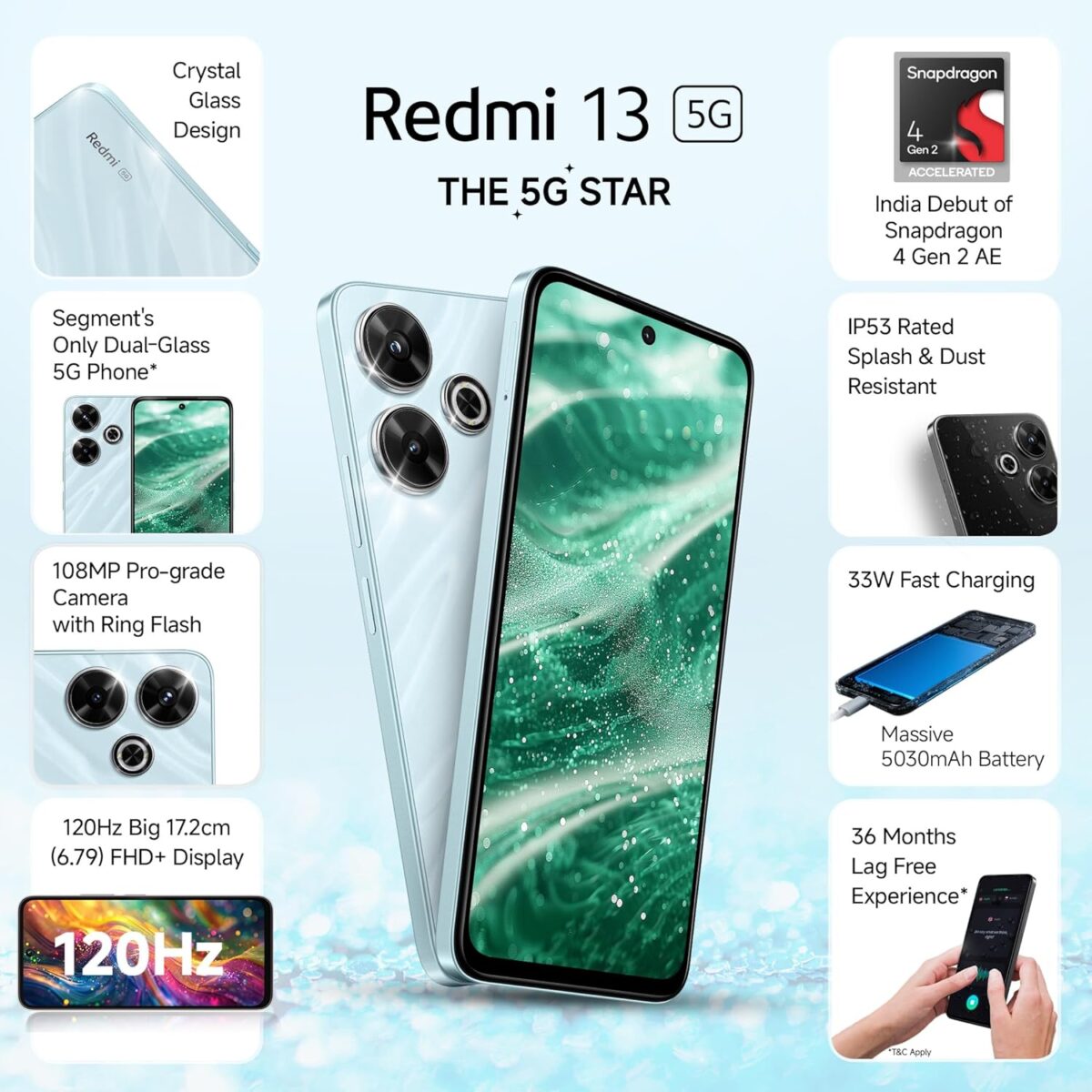 Redmi 13 5G 8GB+128GB -Hawaiian Blue - Image 2