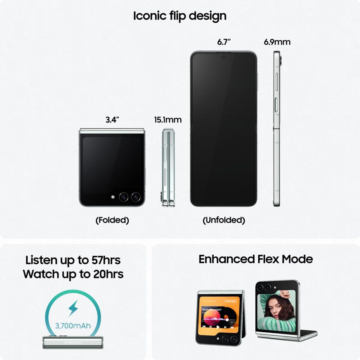 Samsung Z Flip5 5G (8/512GB )-Graphite - Image 2