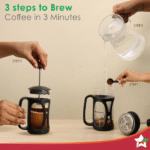 Wonderchef French Press Coffee Maker & Milk Frother Gift Combo