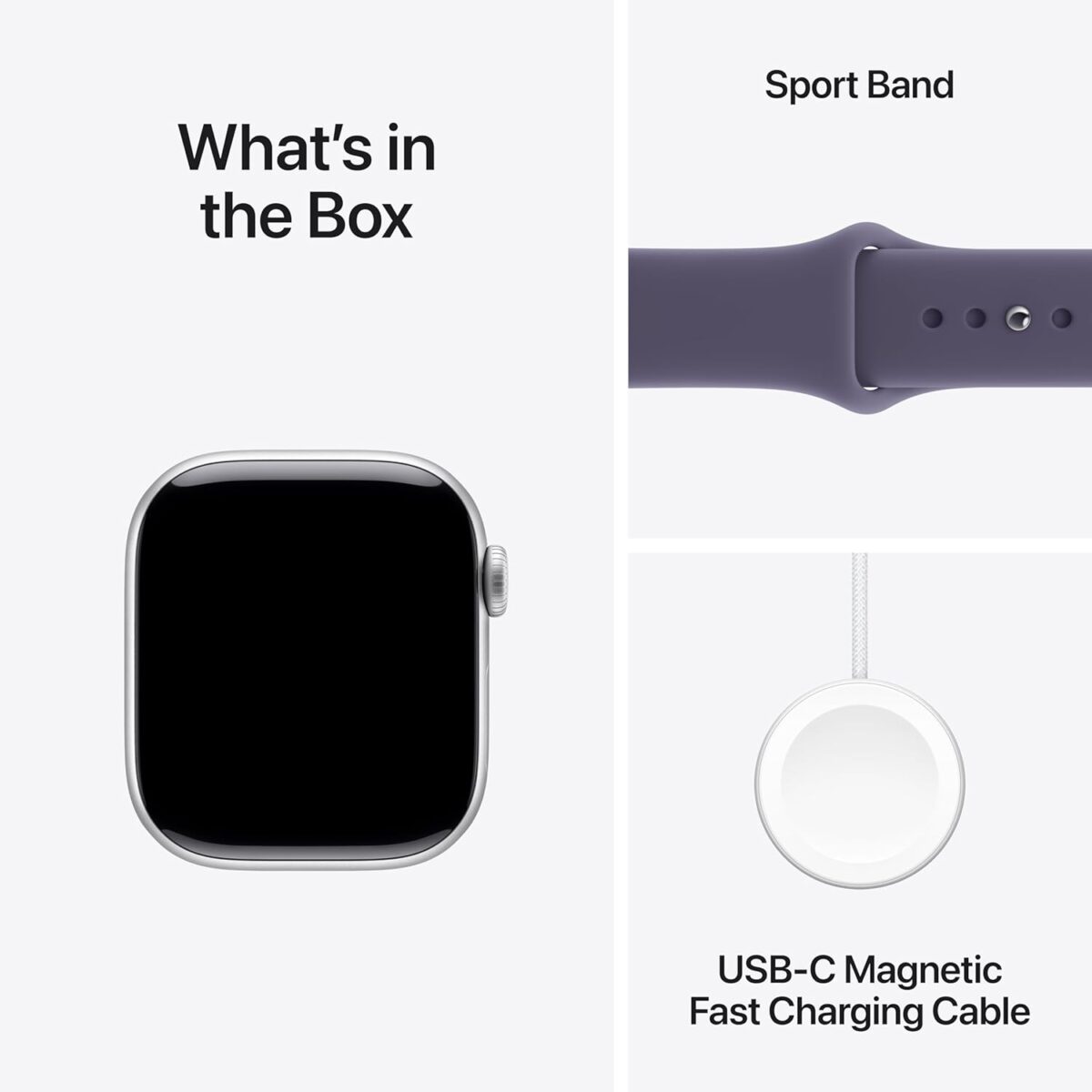 Apple Watch Series 11 GPS 42mm Silver Aluminium Case with Purple Fog Sport Band - Image 3