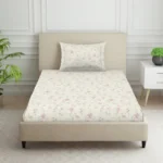 Welspun Polycotton Single Flat 120 TC Floral Bedsheet  (Pack of 1, Pink)